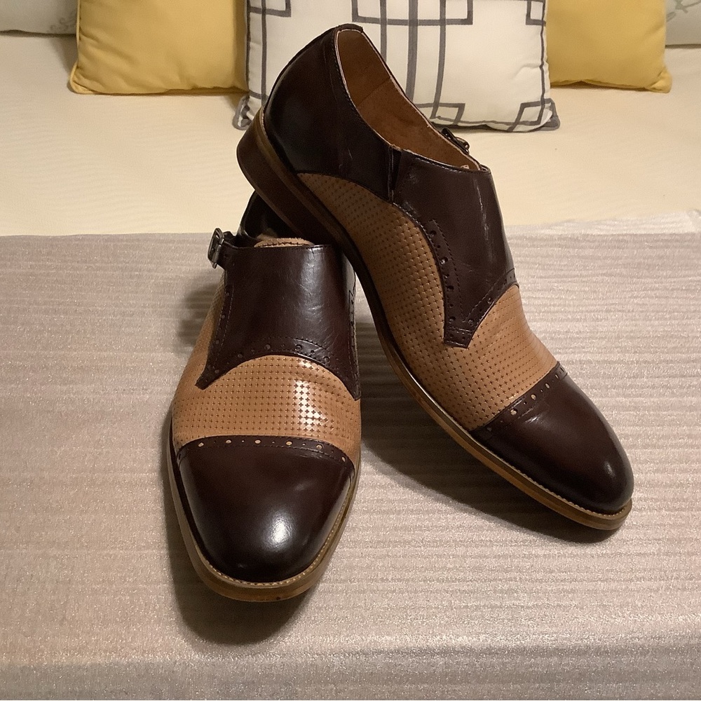 Elegant Brown and Tan LeatherSteven Land dress shoes